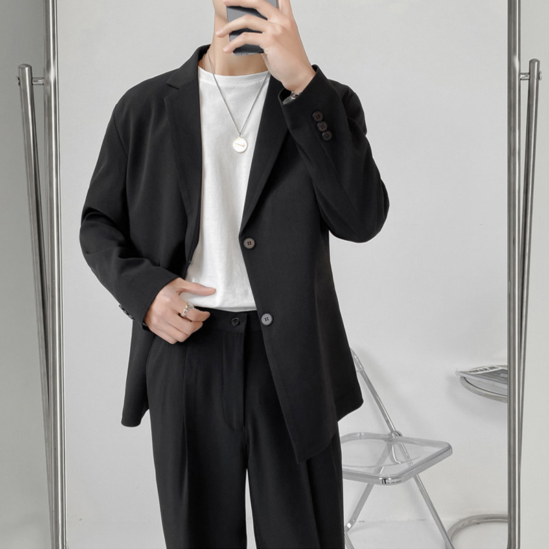 Casual suit men's suit summer thin ripe wind and handsome suit with a suit of nine-score pants
