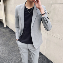 Casual West Suit Mens Spring Summer New Korean Version Handsome for a set of small suits Mens suit Suit Students Fashion Business Authentic Clothing