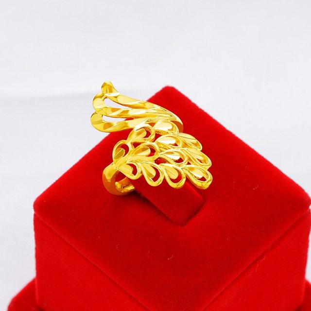 Thai gold jewelry 24k bride wedding imitation fake gold jewelry that will not fade for a long time Vietnamese sand gold ring for women
