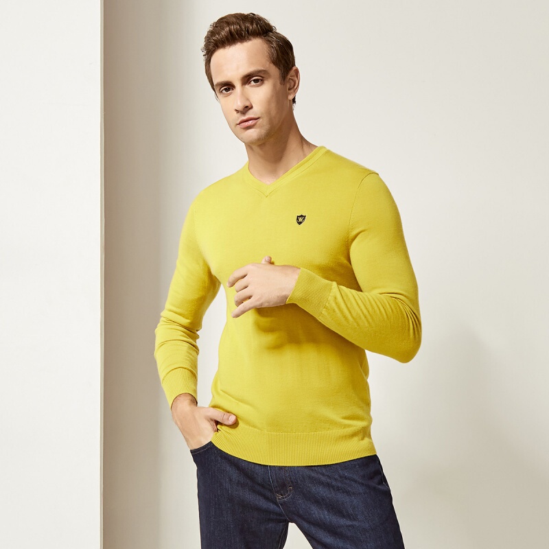 Luca Di Long Autumn/Winter Thin Classic Pure Cashmere V-Neck Fashionable Simple Gentleman Style Basic Versatile Warm Sweater