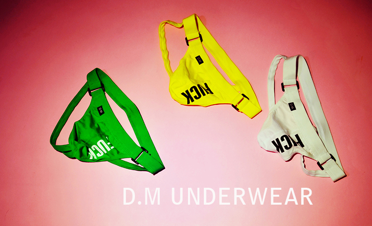D.M Đồ lót nam thấp eo Sexy Thongs Màu sắc tinh khiết Chữ Tide Hông Cám dỗ Quần đôi Cotton Kích thước lớn quan lot nu