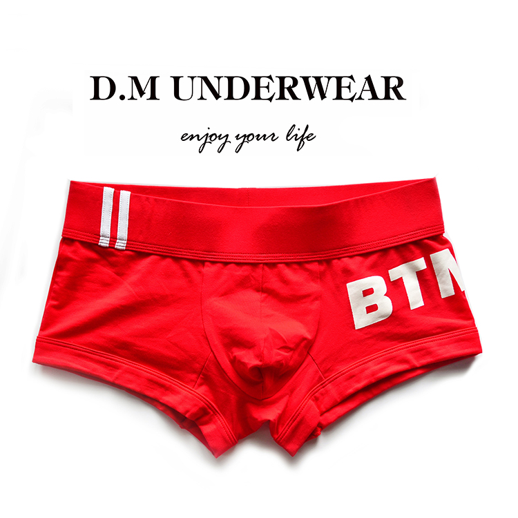 DM nam đồ lót TOP thư boxer briefs thấp eo sexy bốn góc thanh niên bông thủy triều thời trang đơn giản vài