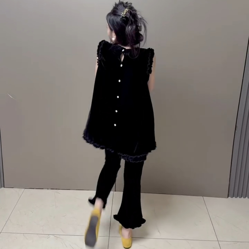 European-Style Ruffled Doll Suit, Silk Velvet Set for Women, 2025 Autumn New Fashion, Elegant French High-End Velvet Suit