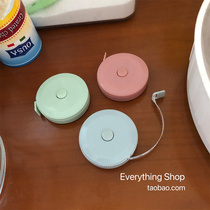 Morandi color portable small tape measure chic solid color button stretch ruler measuring clothes ins soft ruler Nordic style