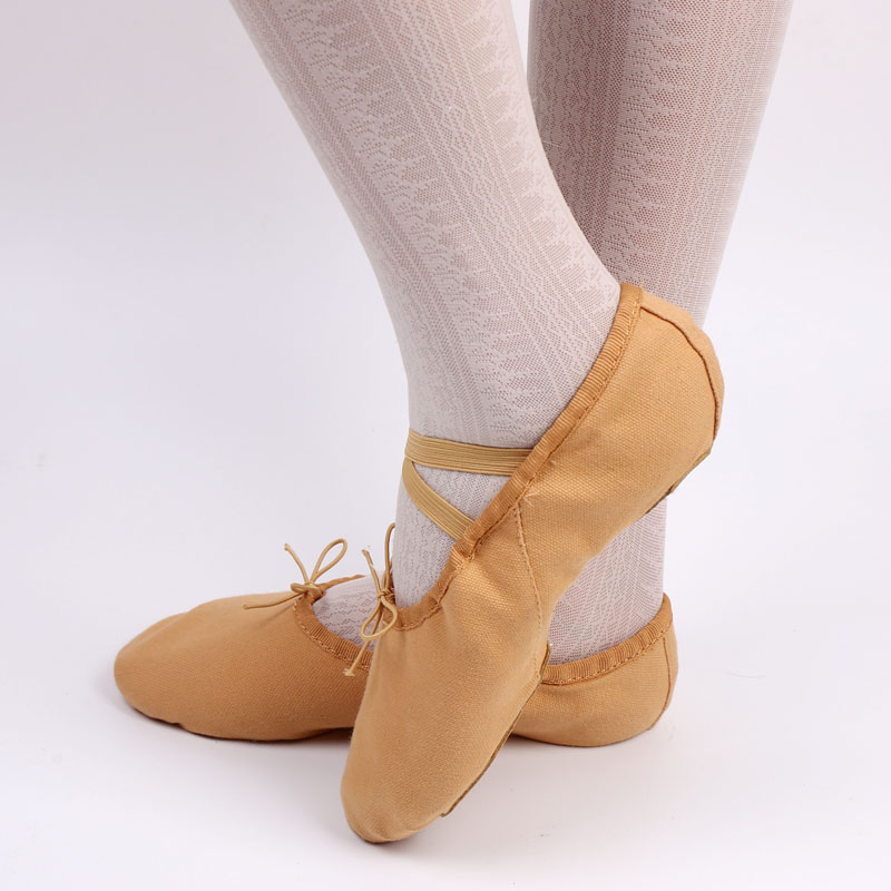 Dance Shoes Camel Colour Adults Young Children Dance Shoes Women Soft Bottoms Practice Shoes Ballet Dancer Leather Head Cat Paw Dancing Shoes