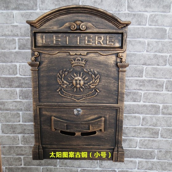 European-style mailbox villa yard home letter box outdoor rainproof retro New Year gift creative password lock mailbox