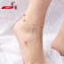 Ling Fei garnet vòng chân nữ Dâu tây pha lê phiên bản Hàn Quốc của chàng sinh viên giản dị Sen hoang dại 925 sterling chân nhẫn đào vòng chân nữ bạc Vòng chân
