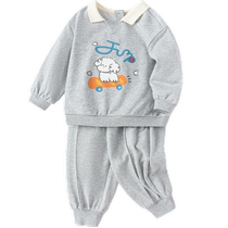 Balabala baby autumn clothes baby long-sleeved suit childrens clothes two-piece set 2024 new casual Korean style trend