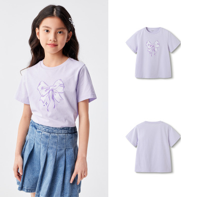 Balabala Kidsren's Clothing Girls' Baby Short-Sleeved T-Shirt Kidsren's 2026 New Summer Clothing Big Kidsren's Moisture-Absorbent Quick-Drying Tops — 5