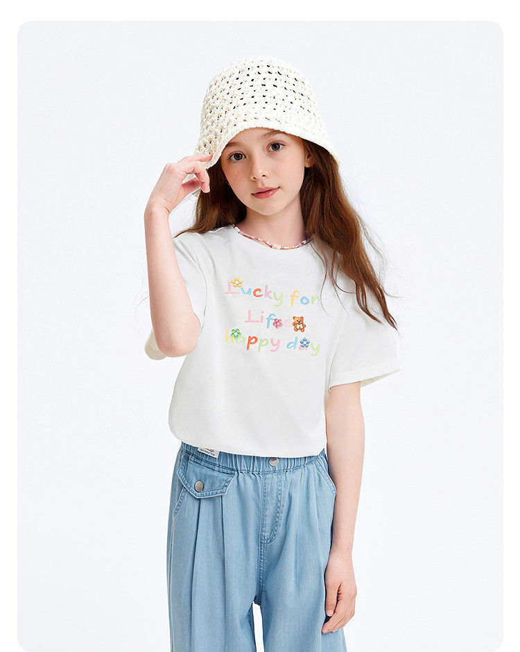 Balabala Kidsren's Clothing Girls' Baby Short-Sleeved T-Shirt Kidsren's 2026 New Summer Clothing Big Kidsren's Moisture-Absorbent Quick-Drying Tops — 31