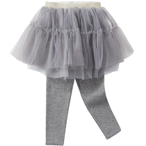 Balabala girls pants baby leggings spring clothes baby plus velvet trousers stylish skirt pants cute sweet and trendy