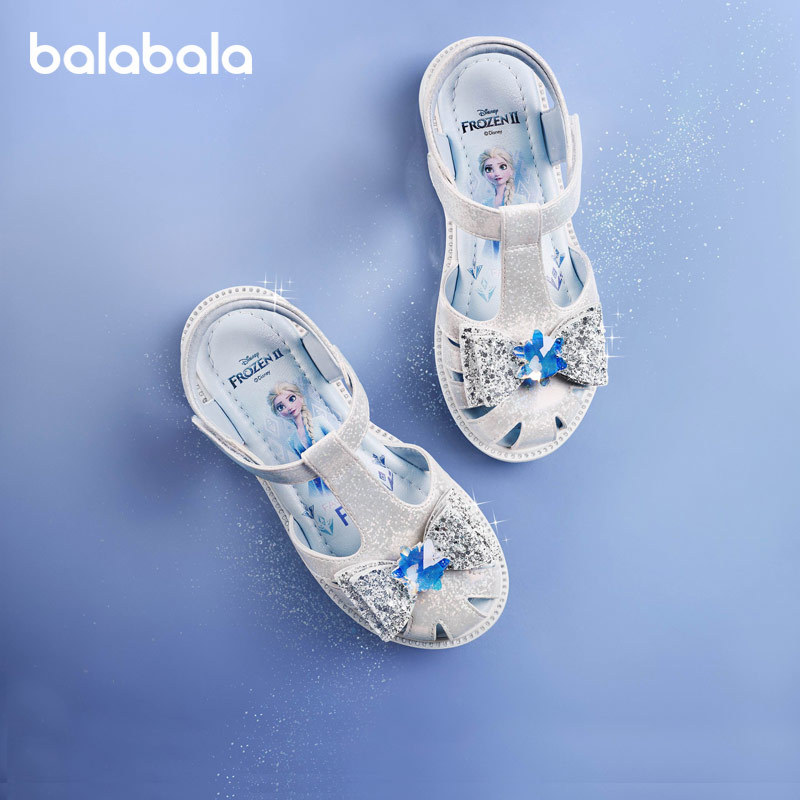 [Disney Ip] Balabala Children's Shoes Elsa Princess Girls Sandals Summer New Princess Shoes Bow