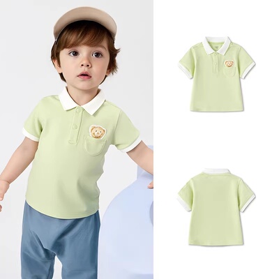 Balabala Kidsren's Clothing Baby Short-Sleeved T-Shirt Boys Infant Summer Clothing Kidsren's Tops 2026 New Style Cute and Trendy — 2