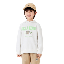 (Same style in the mall) Balabala childrens clothing boys long-sleeved sweatshirt 2024 autumn new hooded top college