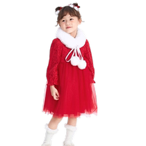 Balabala childrens clothing girls dresses national style autumn clothes childrens skirts fashionable and cute childrens baby spring clothes red