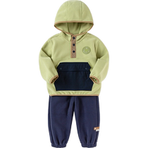 (Same style in the mall) Balabala childrens clothing childrens suit autumn and winter boys polar fleece two-piece set