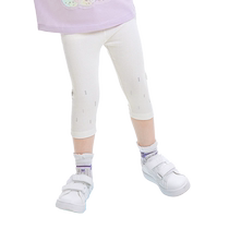 Balabala childrens clothing childrens pants 2024 summer thin leggings simple slim casual pants literary and sweet
