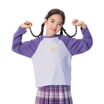 (Same style in the mall) Balabala childrens clothing girls long-sleeved T-shirt 2024 autumn new childrens contrast tops