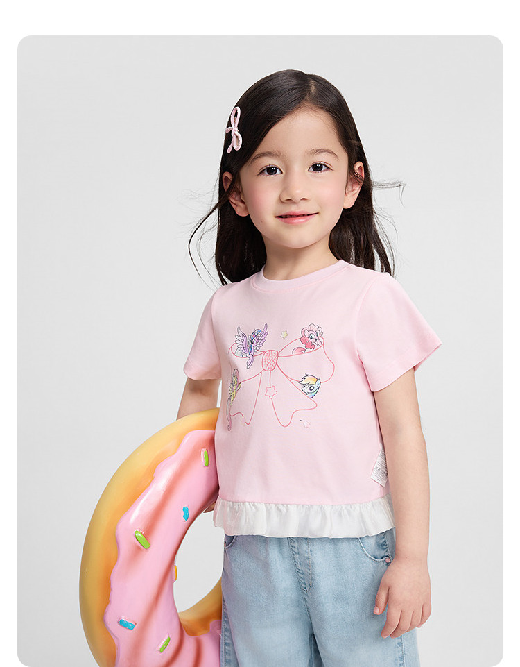 [My Little Pony Ip] Balabala Kidsren's Clothing Kidsren's Short-Sleeved T-Shirt Girls Baby 2026 New Baby Summer Clothing — 17