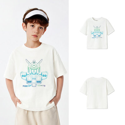 Balabala Short Sleeve Tops Casual Pure Cotton Children's Clothing — 5
