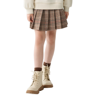 巴拉巴拉童装儿童半身裙秋冬装女童短裙子学院风百褶裙毛呢时尚潮