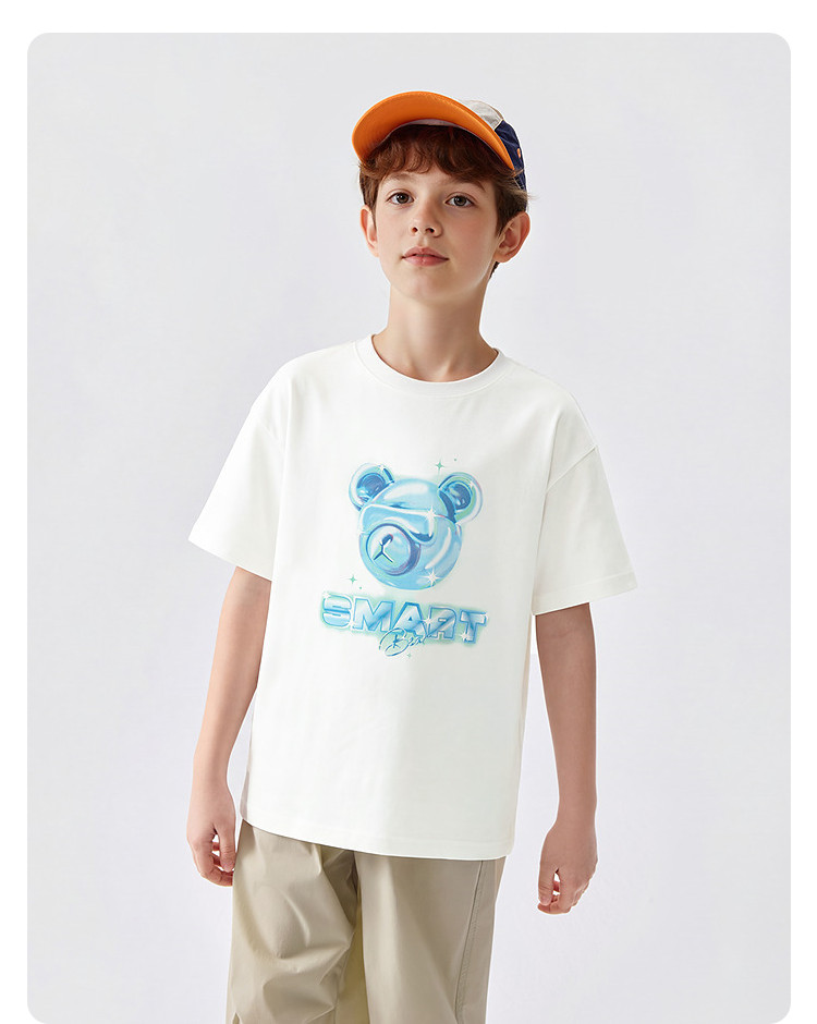 Balabala Short Sleeve Tops Casual Pure Cotton Children's Clothing — 37