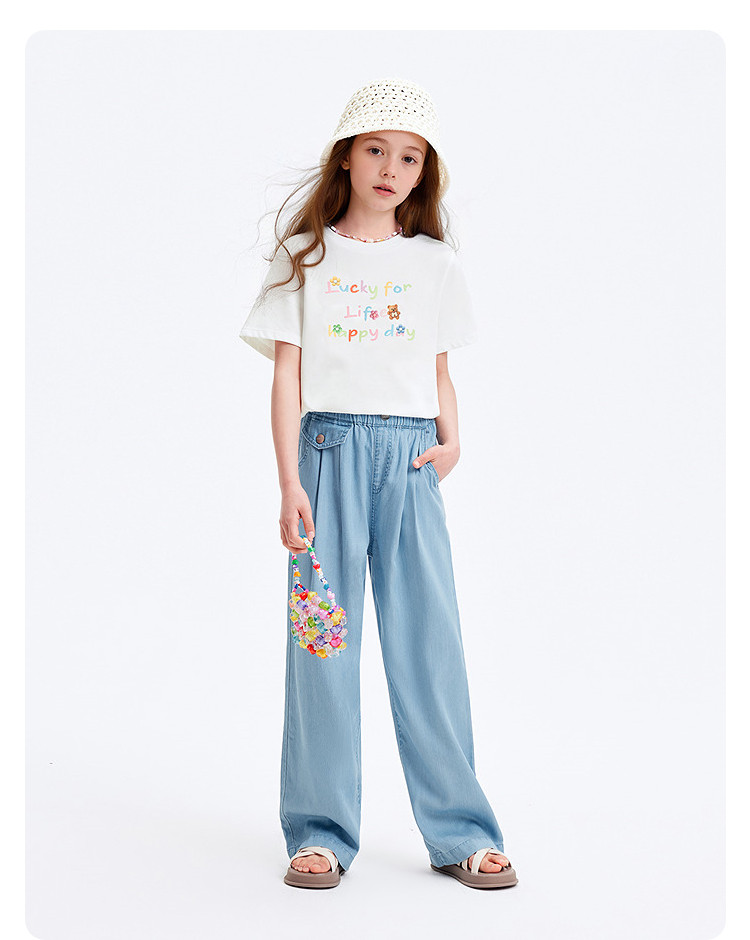 Balabala Kidsren's Clothing Girls' Baby Short-Sleeved T-Shirt Kidsren's 2026 New Summer Clothing Big Kidsren's Moisture-Absorbent Quick-Drying Tops — 32
