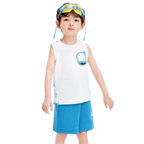 (Same style in the mall) Balabala childrens clothing boys short-sleeved suit 2024 new summer clothing sports style fashion trend