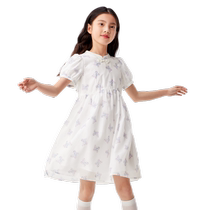 Balabala girls skirts childrens dresses summer dresses for older children new Chinese style sweet and elegant princess dresses fashion