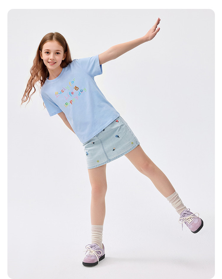 Balabala Kidsren's Clothing Girls' Baby Short-Sleeved T-Shirt Kidsren's 2026 New Summer Clothing Big Kidsren's Moisture-Absorbent Quick-Drying Tops — 29