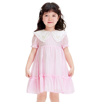 Девушка Бараббалы одевает летнее платье 2024 нового детского платья с милым пузырьком