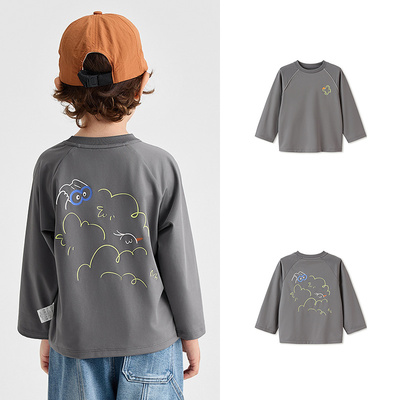 Balabala Children's Clothing Boys' Long-Sleeve T-Shirt Children's Top Baby Undershirt 2026 Autumn Collection Raglan Sleeves — 1