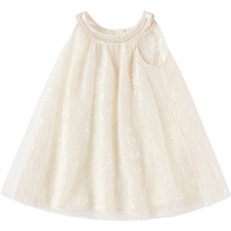(Same style in the mall) Balabala girls dress childrens skirt summer dress 2024 new suspender skirt texture
