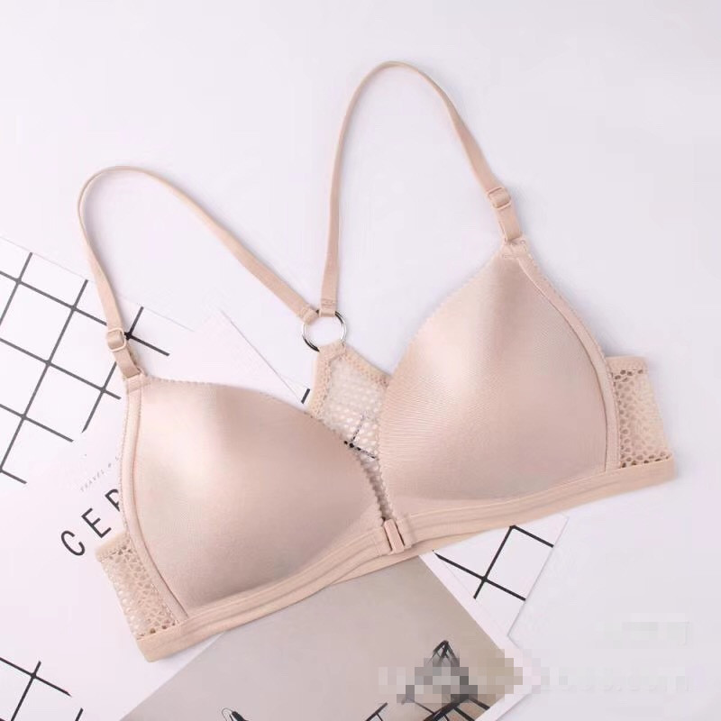 Tam giác cup treo cổ vòng đai mỏng không có vòng thép bra bikini vẻ đẹp backless đồ lót bơi viền