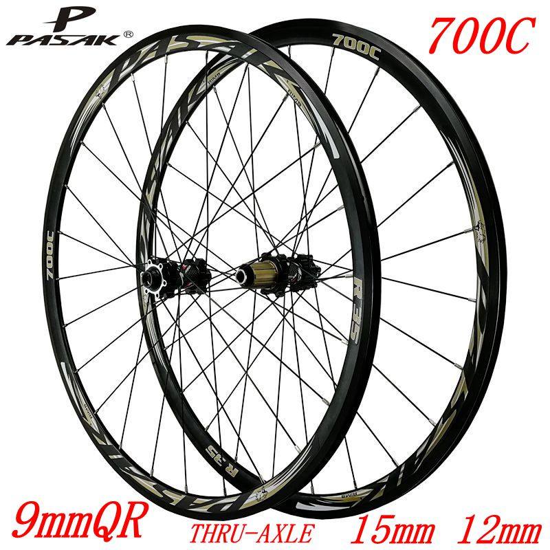700C disc brake road bicycle wheel set off off-road road wheel disc brake v brake quick release barrel shaft 29 inch straight pull