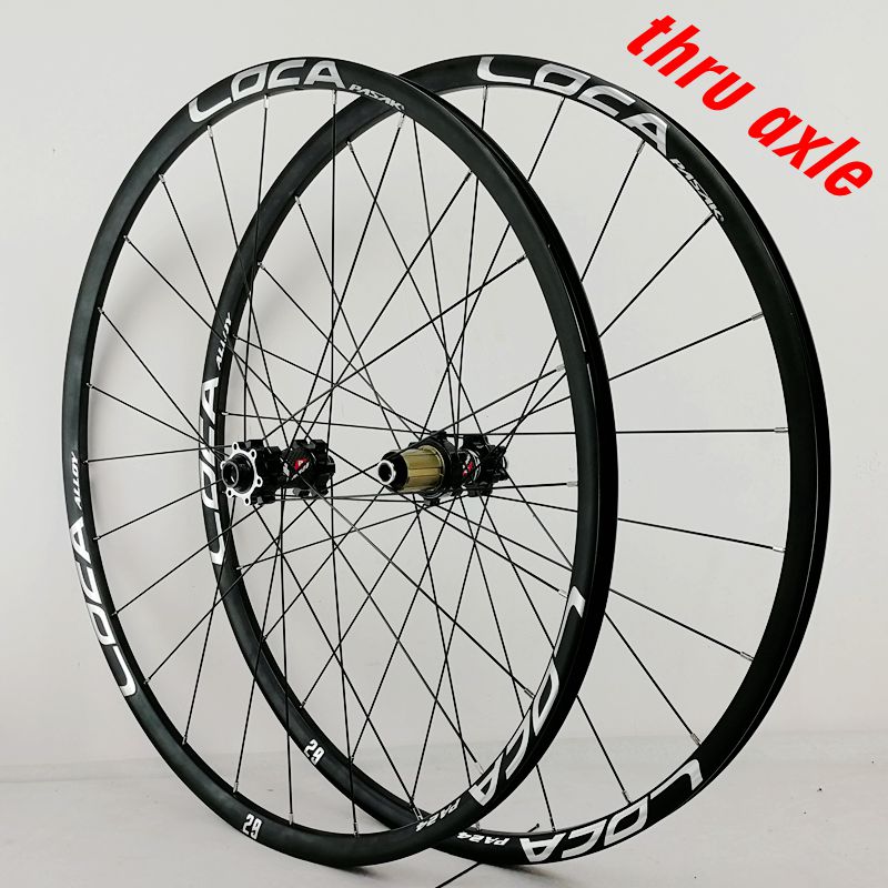 Núi nhóm wheel bánh xe đạp 24 lỗ thùng trục thẳng kéo dải sáu móng vuốt taki 26 275 29 inch 700C màu đen mờ