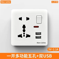 Тип 86 — один открытый, несколько USB с пятью отверстиями + двухпозиционный USB [2,1А] с небольшим круглым