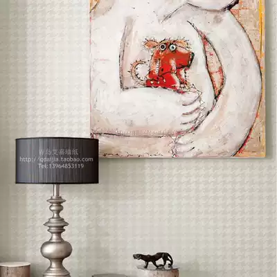 Aijia non-woven Nordic simple new Chinese three-dimensional relief thousand bird grid wallpaper living room bedroom study wallpaper