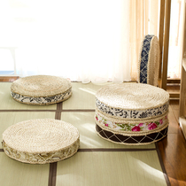 Tea ceremony futon cushion round floor straw straw mat thickened Japanese tatami Japanese cloth art
