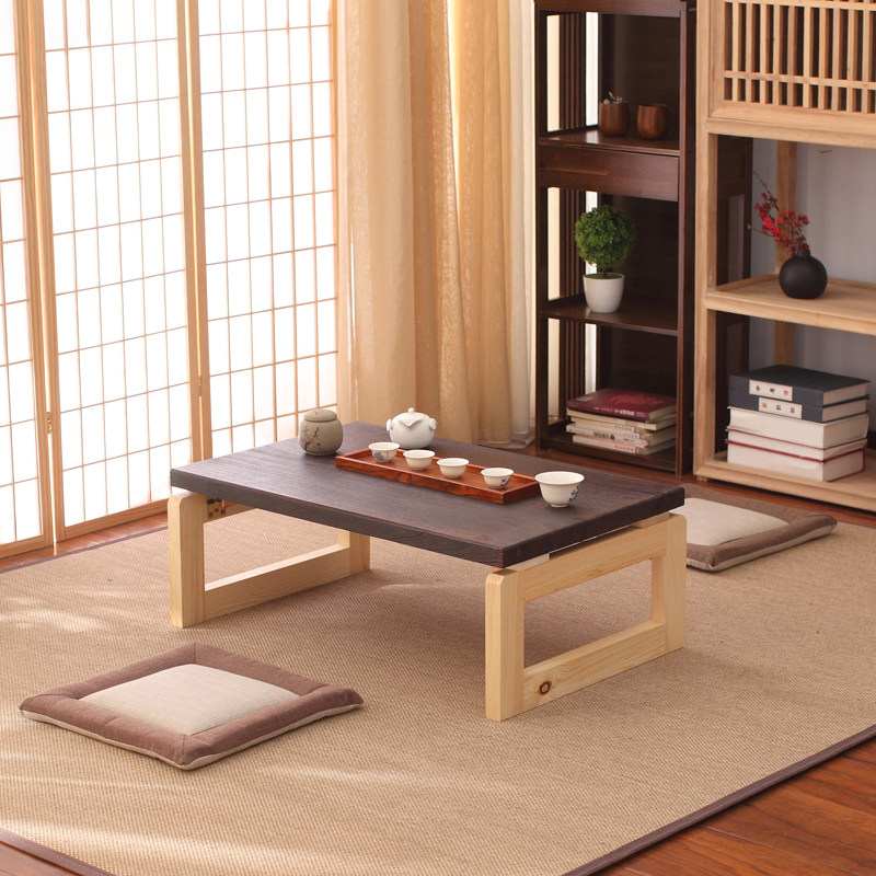 Solid wood Tatami coffee table Low table Japanese small table Folding Kang table Chinese study table Simple small coffee table Low table