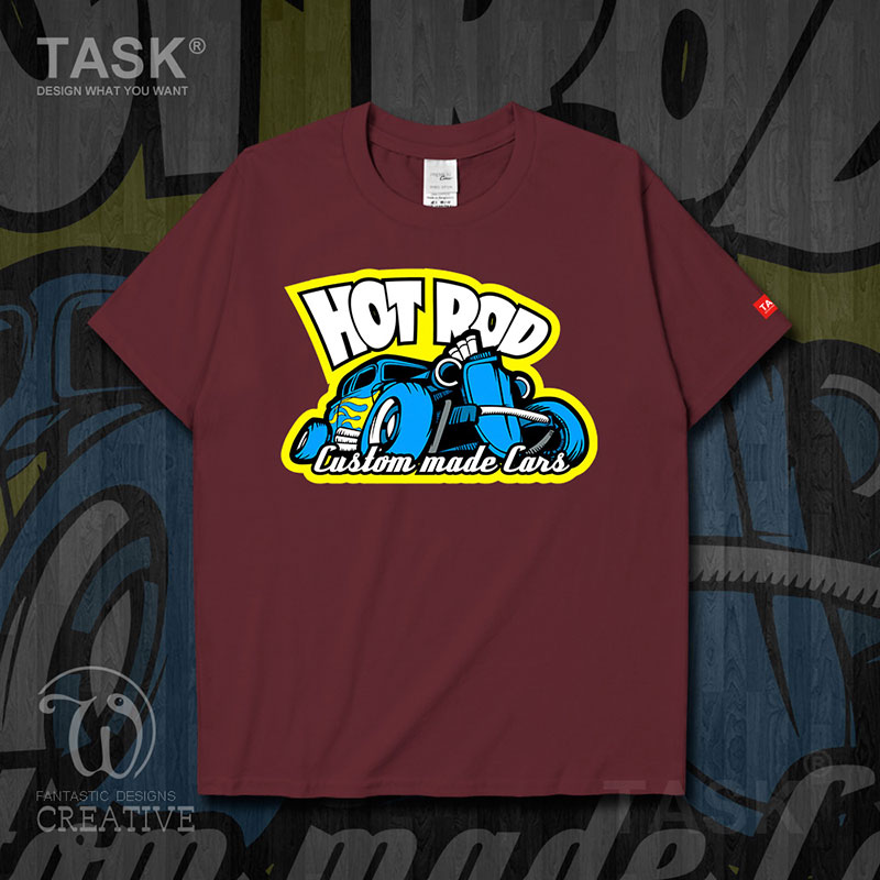 TASK Motorsport Tính Tuỳ chỉnh Hot Rod Modified Car Trend ngắn tay áo thun nam và nữ T-Shirt 03-0007