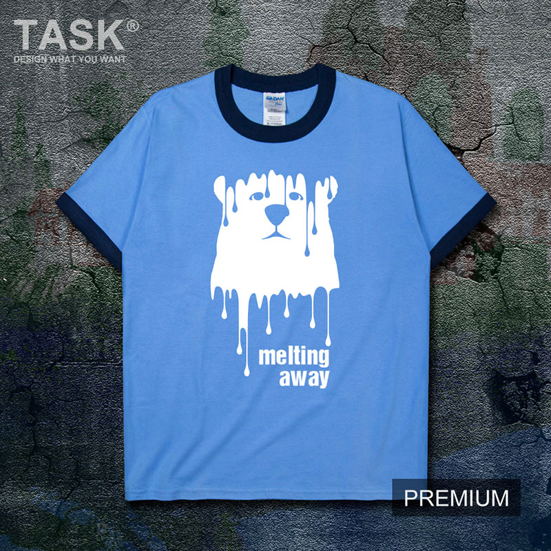 TASK HÂM NÓNG TOÀN CẦU Melting Xa Glacier tan Tính Creative triều Nhãn hiệu nam và nữ bông ngắn Sleevet T-Shirts