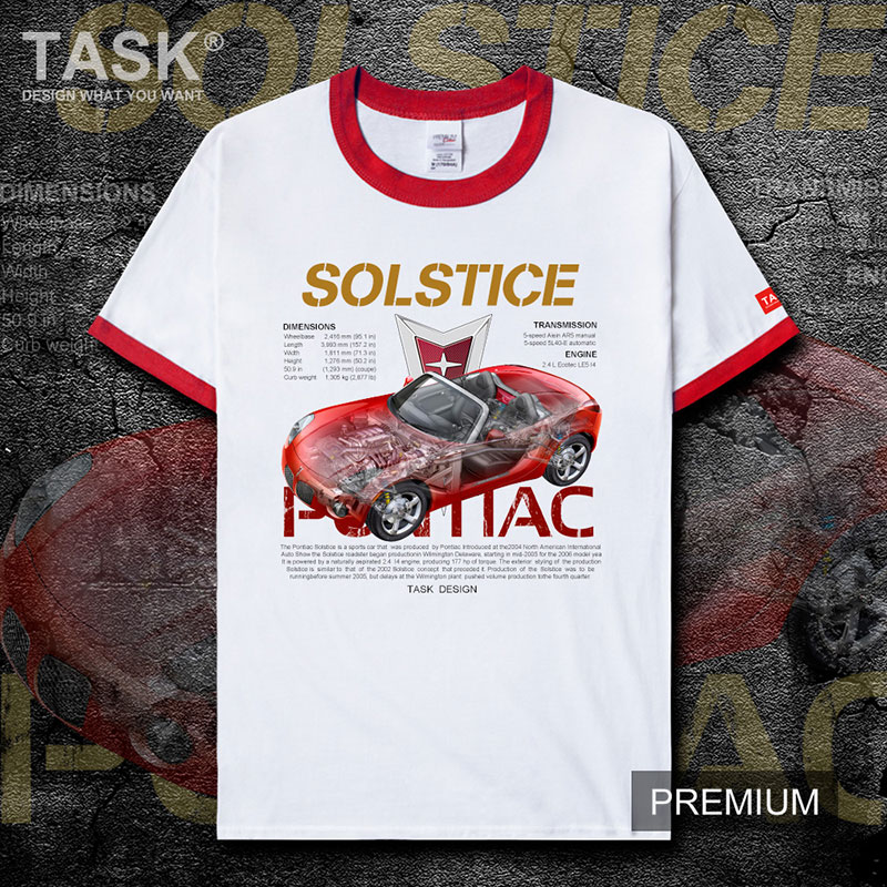 TASK Pontiac Solstice pandy Mỹ Sports Car ngắn tay áo T-Shirt hâm mộ nam và nữ quần áo