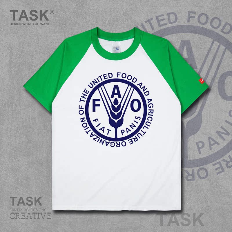 TASK FAO FAO QUỐC TẾ CƠ QUAN LOGO ngắn tay T-shirt MENS VÀ NỮ HÈ Casual TREND TOP