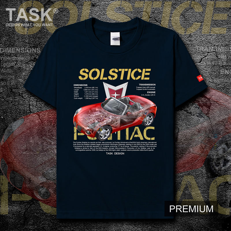 TASK Pontiac Solstice pandy Mỹ Sports Car ngắn tay áo T-Shirt hâm mộ nam và nữ quần áo