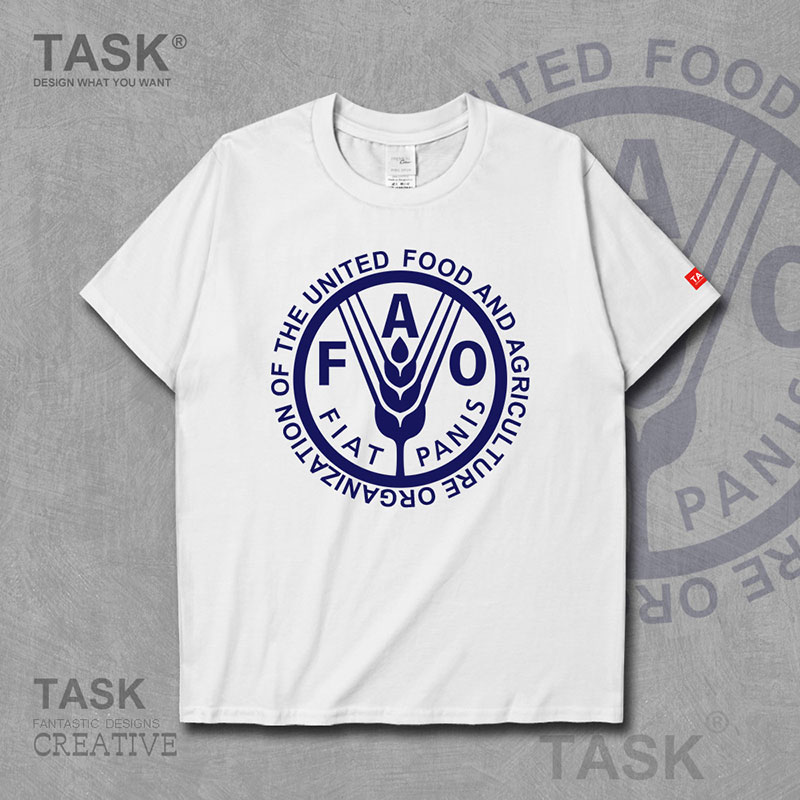 TASK FAO FAO QUỐC TẾ CƠ QUAN LOGO ngắn tay T-shirt MENS VÀ NỮ HÈ Casual TREND TOP