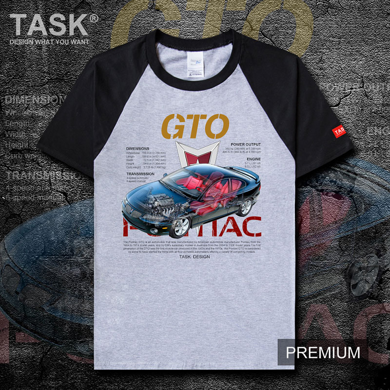 Mỹ xe thể thao xe cơ bắp xe TASK Pontiac GTO cao-powered ngắn tay áo thun nam và mùa hè áo khoác phụ nữ