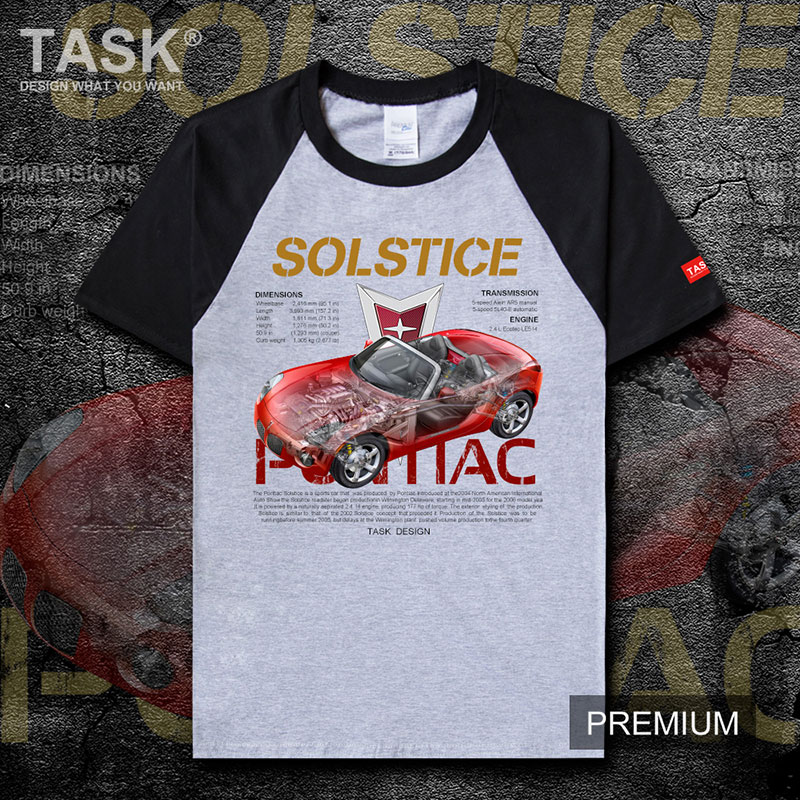 TASK Pontiac Solstice pandy Mỹ Sports Car ngắn tay áo T-Shirt hâm mộ nam và nữ quần áo