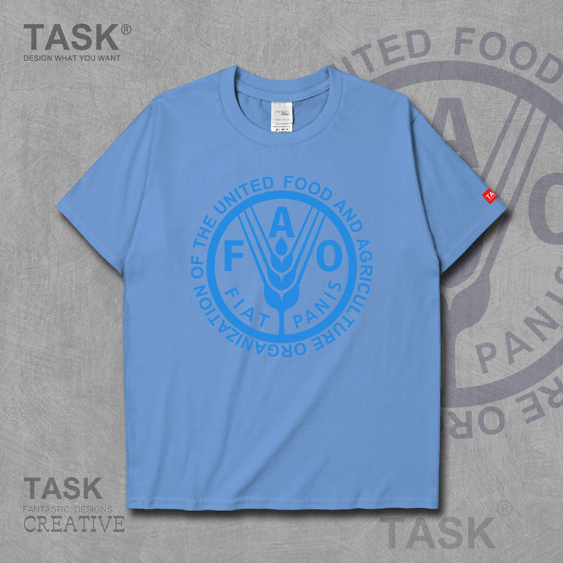 TASK FAO FAO QUỐC TẾ CƠ QUAN LOGO ngắn tay T-shirt MENS VÀ NỮ HÈ Casual TREND TOP