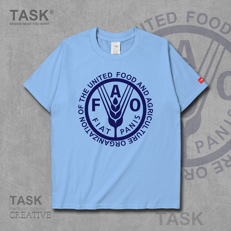 TASK FAO FAO QUỐC TẾ CƠ QUAN LOGO ngắn tay T-shirt MENS VÀ NỮ HÈ Casual TREND TOP